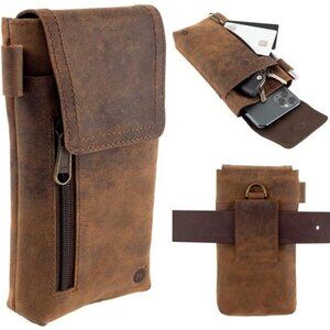 Leather Phone Holster – Genuine Full-Grain Buffalo Leather Cell Phone Holsters